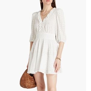NWT SANDRO PARIS Gianni Broderie Anglaise Ecru Dress Size FR 42/US 10